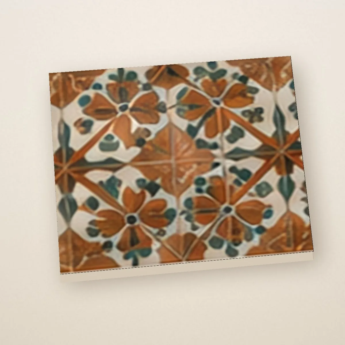 Mouraria Star hand-painted tile, angled view