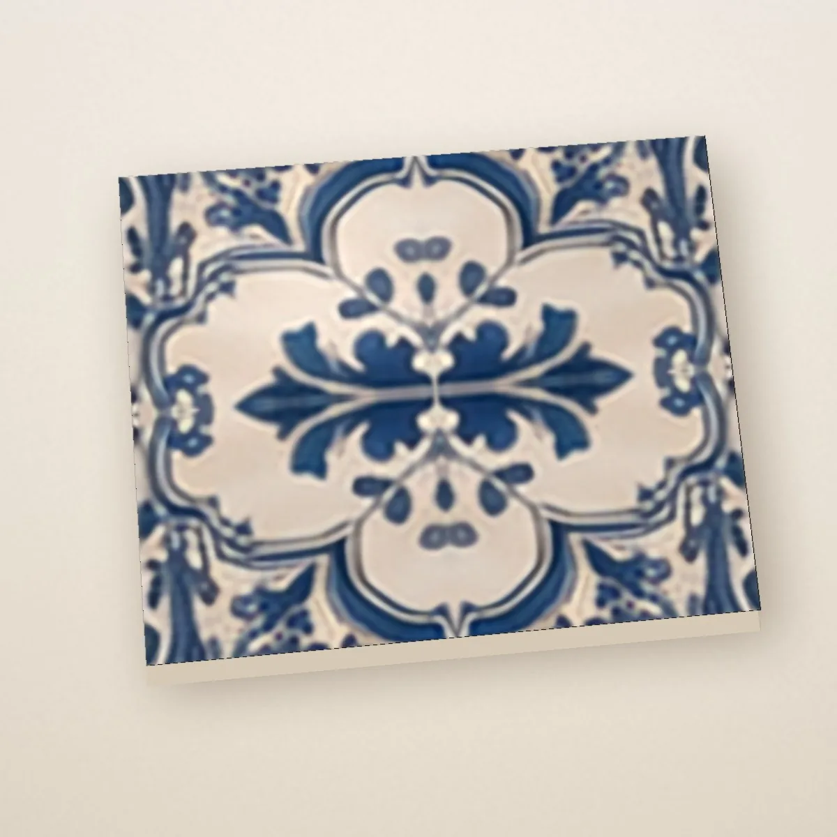 Queluz Classic hand-painted tile, angled view